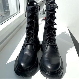 Zara kids black combat boots!